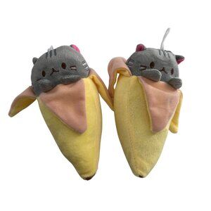 Pusheen Banana Cat Plush Toy Pair 7" Yellow & Gray Soft Stuffed Collectible